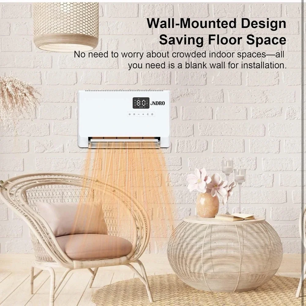 Wall-Mounted Space Heater with ECO Thermostat‎ and Remote Control LED Display